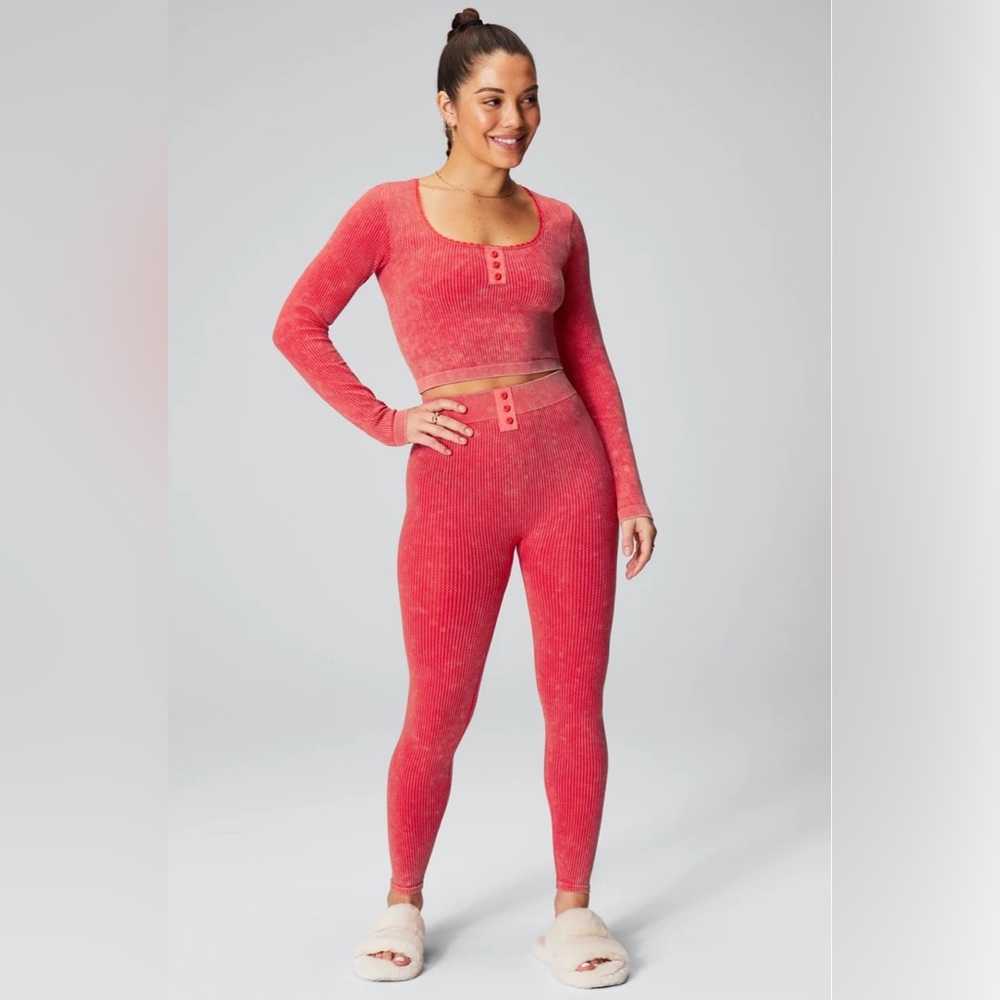 Fabletics Cable Knit Long-Sleeve Top and Leggings Set